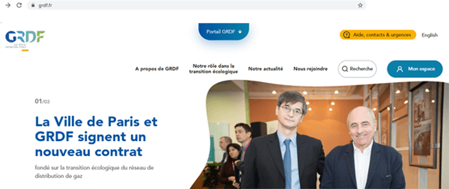 GRDF page d'accueil